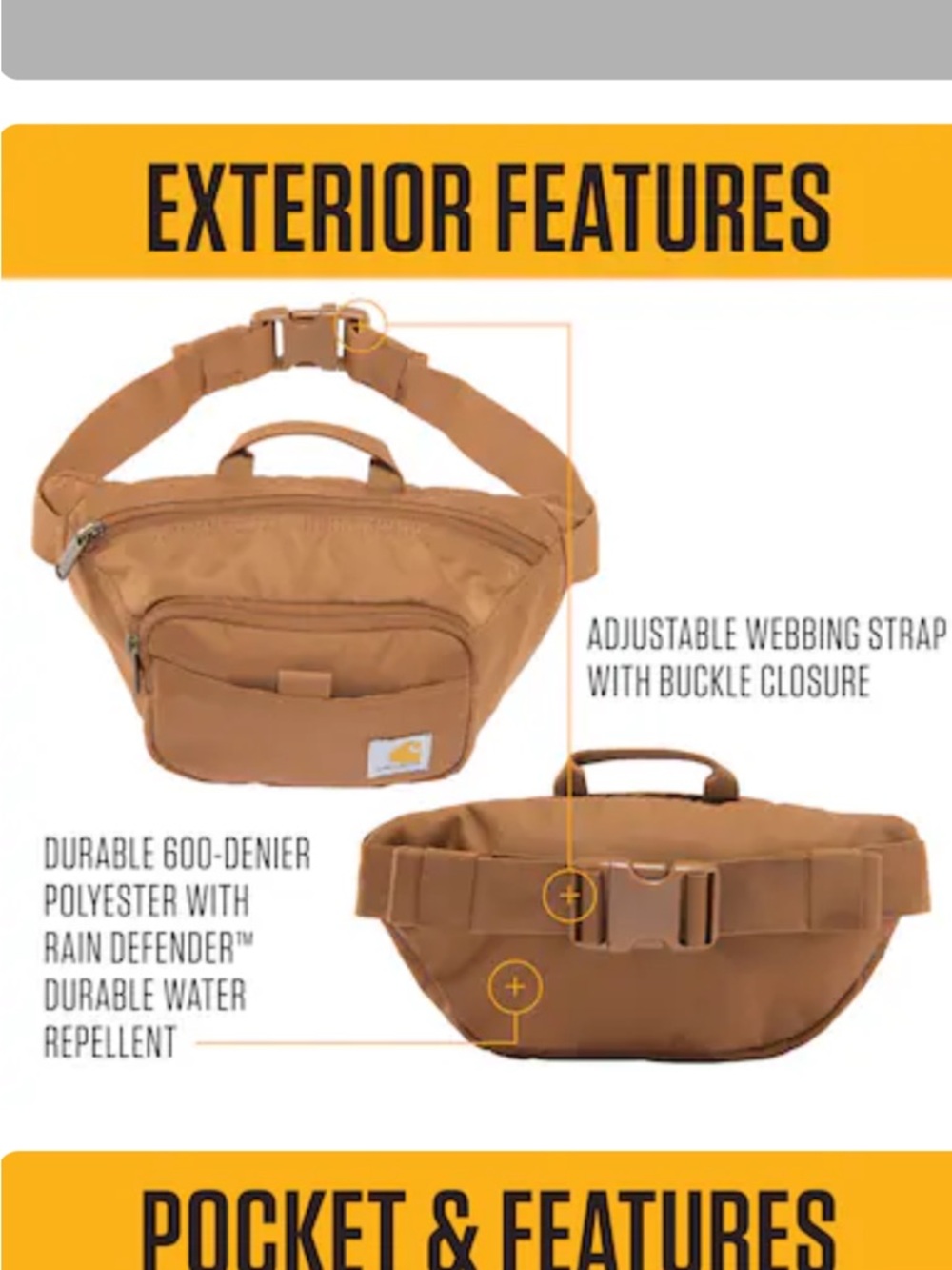 Carhartt Pink Waist Pack with Front Zip Pocket - Picture 3 of 8